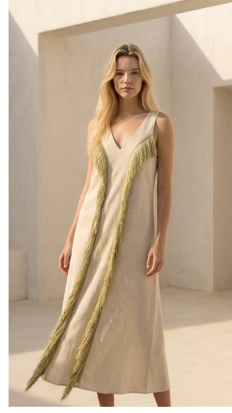 IRENA BAMBOO FRINGE DRESS